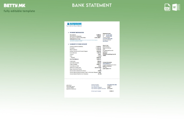 Модерен стил Узбекистан Aloqabank шаблон за зборови за доказ за изјава за адреса